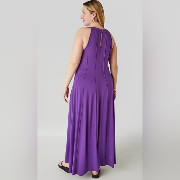Ashley Stewart Purple Maxi Dress Sleeveless A Keyhole Datail The Back 18/20 W - Picture 2 of 16